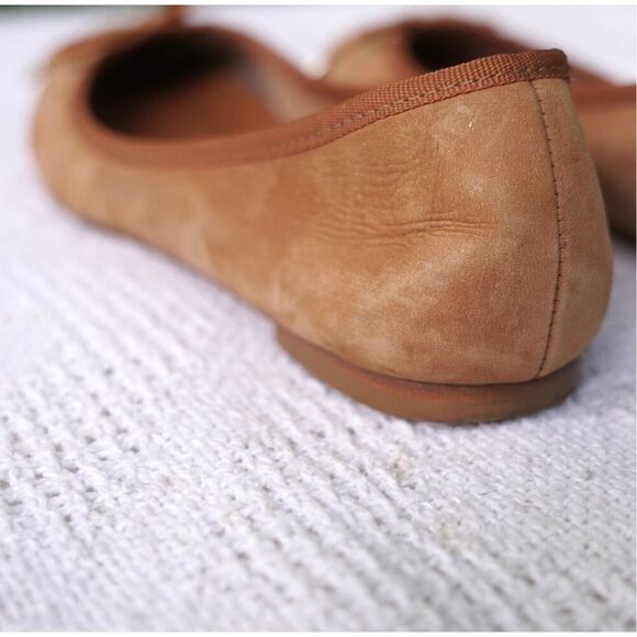 Cosmo Paris Camel Tan Suede Leather Ballet Flats - Picture 7 of 10